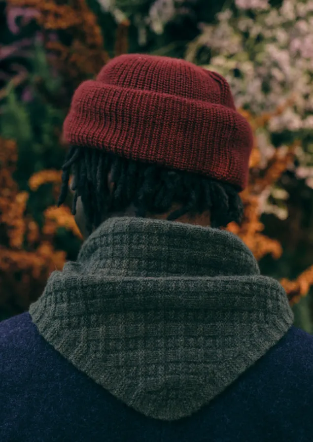 Hats, Scarves & Gloves | Hats, Scarves & Gloves-TOAST Grid Stitched Knitted Bandana Seaweed