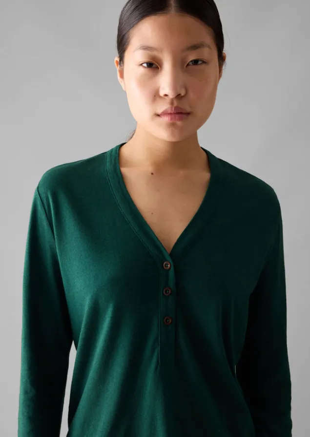 half_placket_cotton_linen_tee_6.webp Linen | Jersey-TOAST Half Placket Cotton Linen Tee DeepTeal