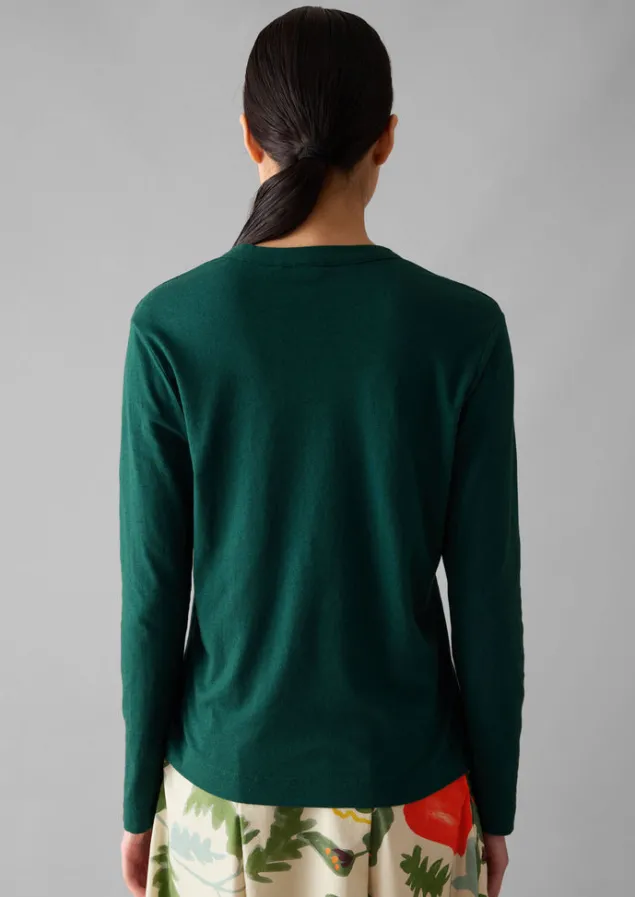 half_placket_cotton_linen_tee_7.webp Linen | Jersey-TOAST Half Placket Cotton Linen Tee DeepTeal
