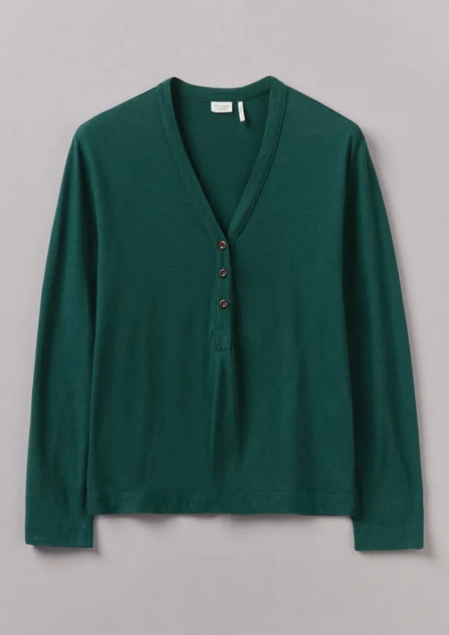 half_placket_cotton_linen_tee_8.webp Linen | Jersey-TOAST Half Placket Cotton Linen Tee DeepTeal