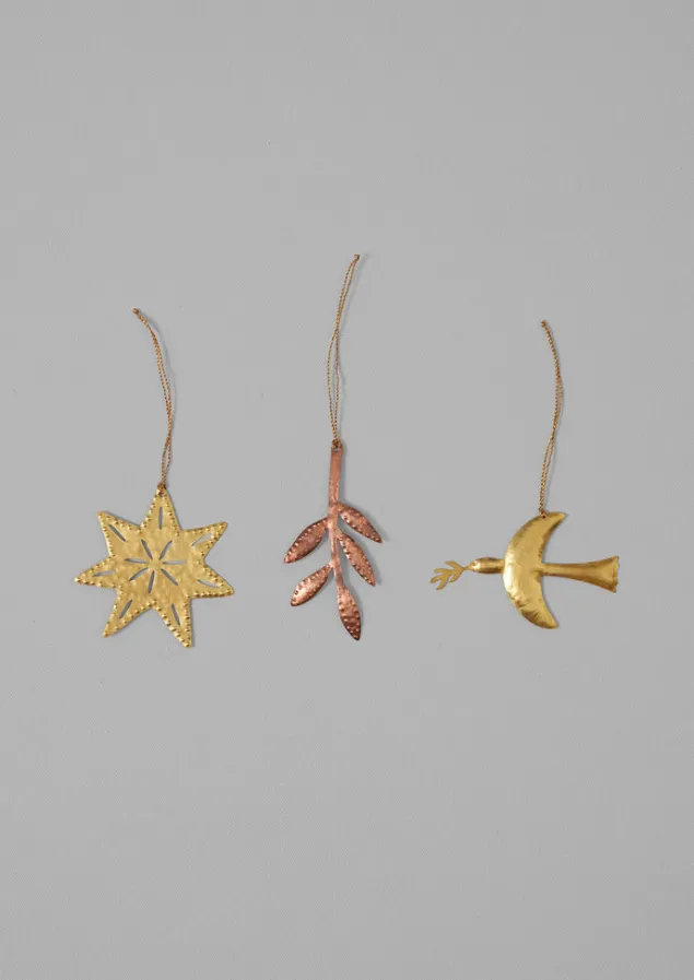 hammered_metal_sprig_decoration_6.webp Christmas Decorations-TOAST Hammered Metal Sprig Decoration Copper
