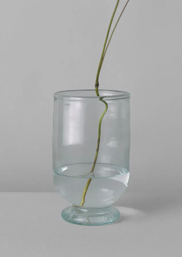 hand_blown_footed_vase_2.webp Glass | Decorative Pieces-TOAST Hand Blown Footed Vase Clear