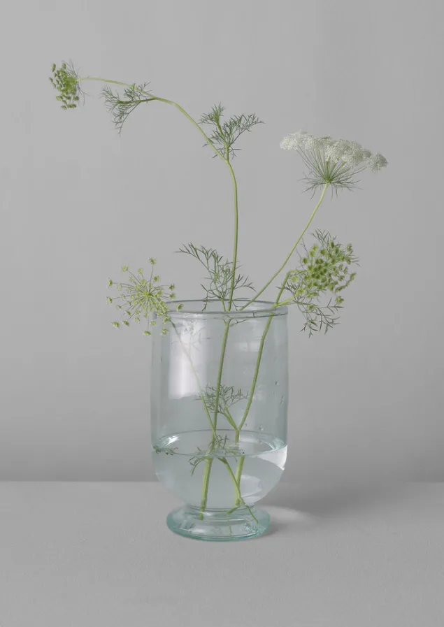 hand_blown_footed_vase_6.webp Glass | Decorative Pieces-TOAST Hand Blown Footed Vase Clear