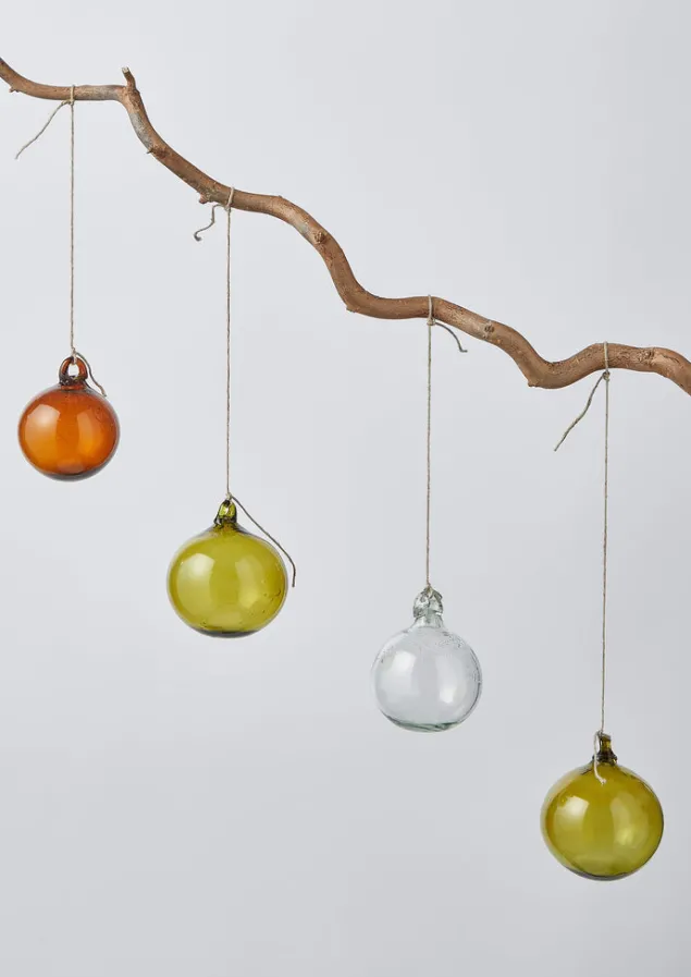 hand_blown_glass_bauble_set_2.webp Glass | Christmas Decorations-TOAST Hand Blown Glass Bauble Set Multi
