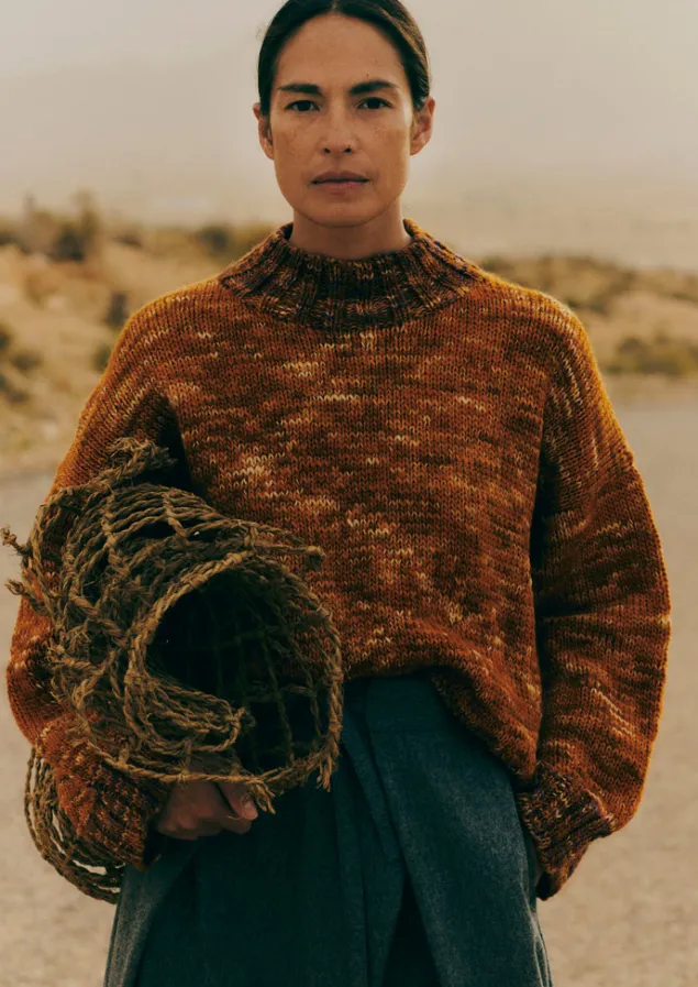 hand_dyed_marl_sweater_1.webp Knitwear-TOAST Hand Dyed Marl Sweater OrangeMix