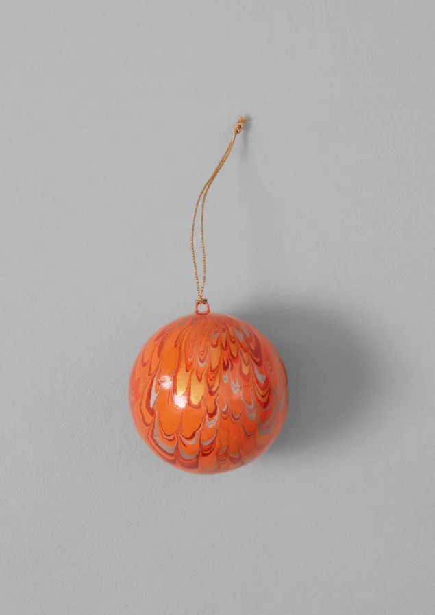 Christmas Decorations-TOAST Hand Marbled Bauble Coral