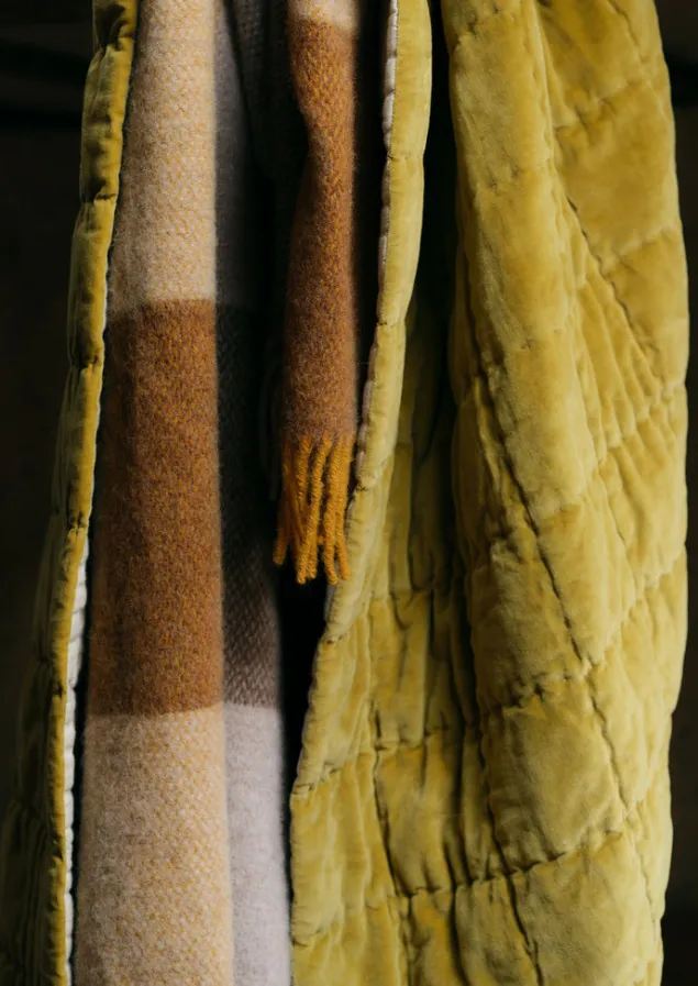 hand_stitched_organic_velvet_quilt_10.webp Textiles | Blankets & Throws-TOAST Hand Stitched Organic Velvet Quilt Pomelo