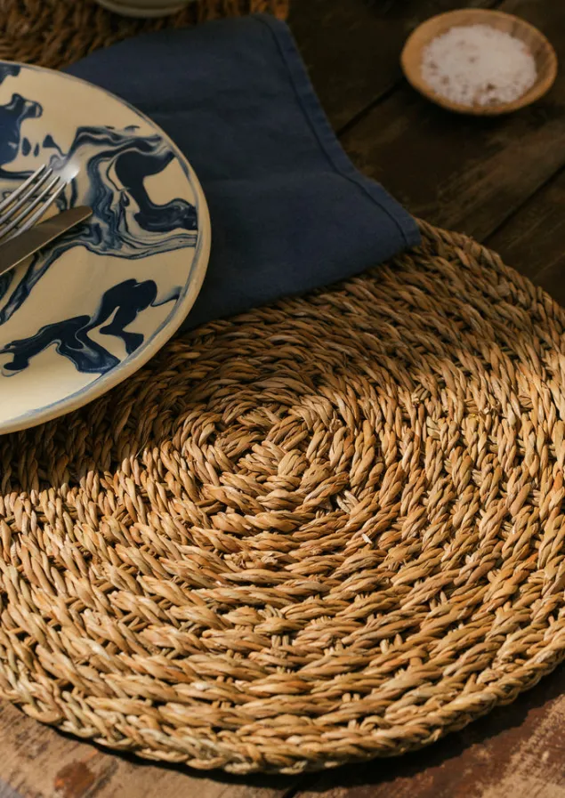 Kitchen | Tableware-TOAST Hand Woven Hogla Placemat Natural