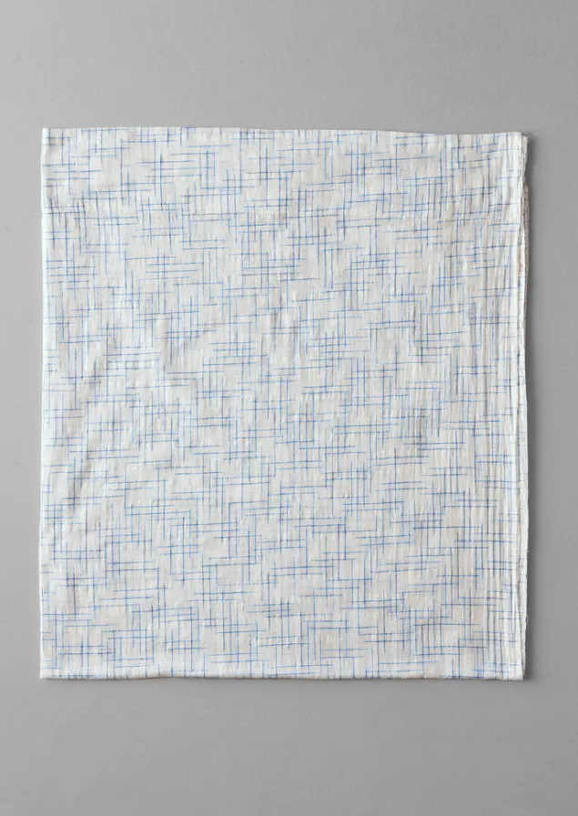 Textiles | Curtains-TOAST Hand Woven Space Dye Curtain Set Chalk/BreezeBlue