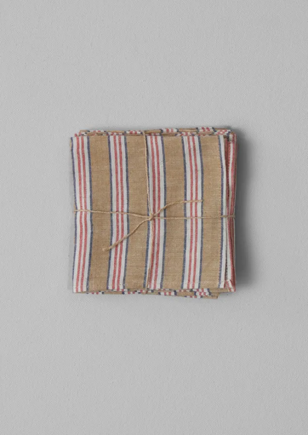Textiles | Tableware-TOAST Hand Woven Stripe Napkin Set Ochre