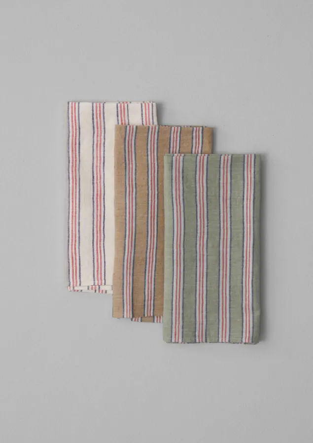 hand_woven_stripe_napkin_set_13-1.webp Textiles | Kitchen-TOAST Hand Woven Stripe Napkin Set Parchment
