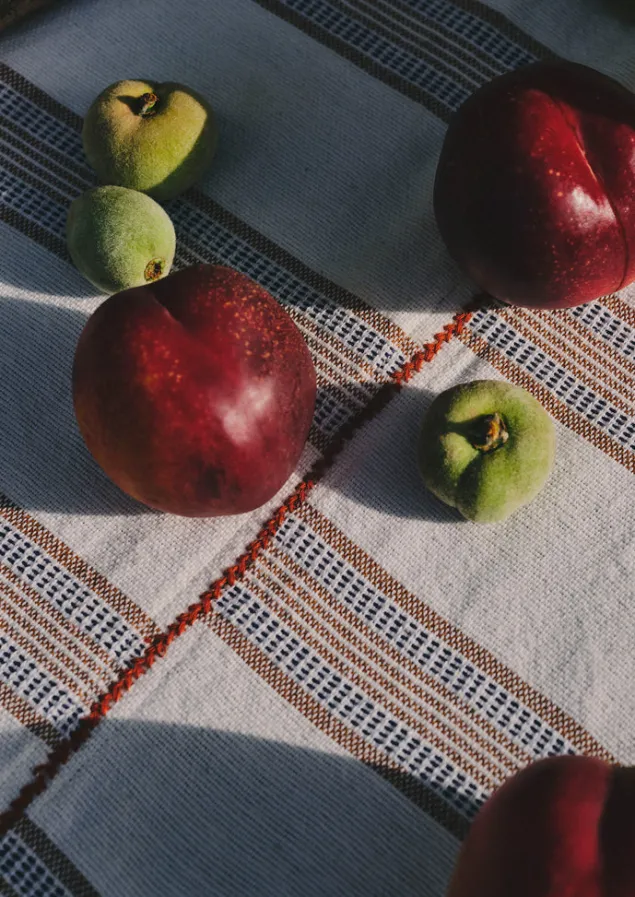 hand_woven_stripe_tablecloth_6-1.webp Textiles | Kitchen-TOAST Hand Woven Stripe Tablecloth Ecru/Ochre