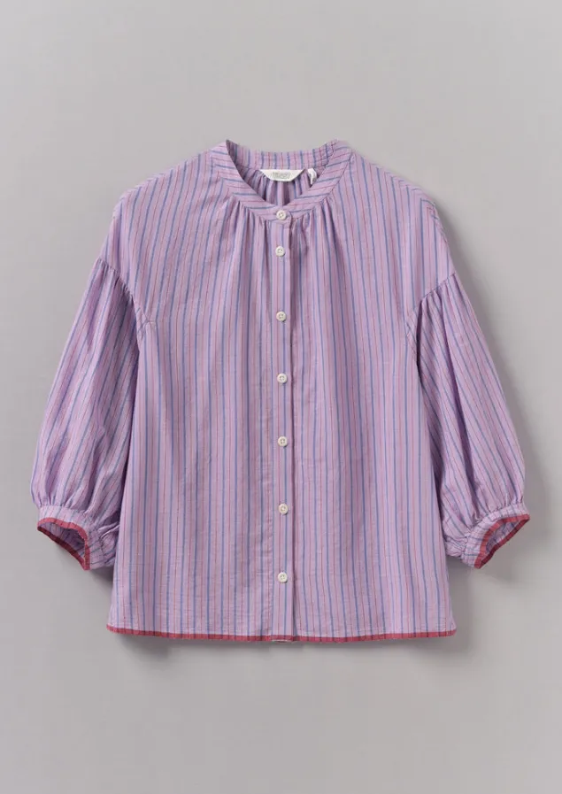 Shirts | Tops & Tees-TOAST Harmony Stripe Hand Woven Mulmul Shirt Mauve