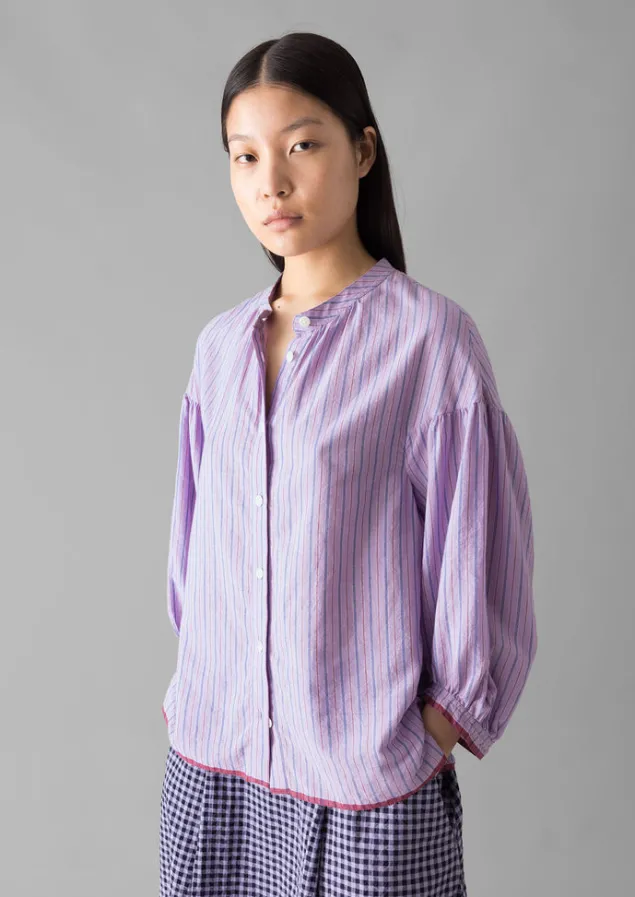 Shirts | Tops & Tees-TOAST Harmony Stripe Hand Woven Mulmul Shirt Mauve