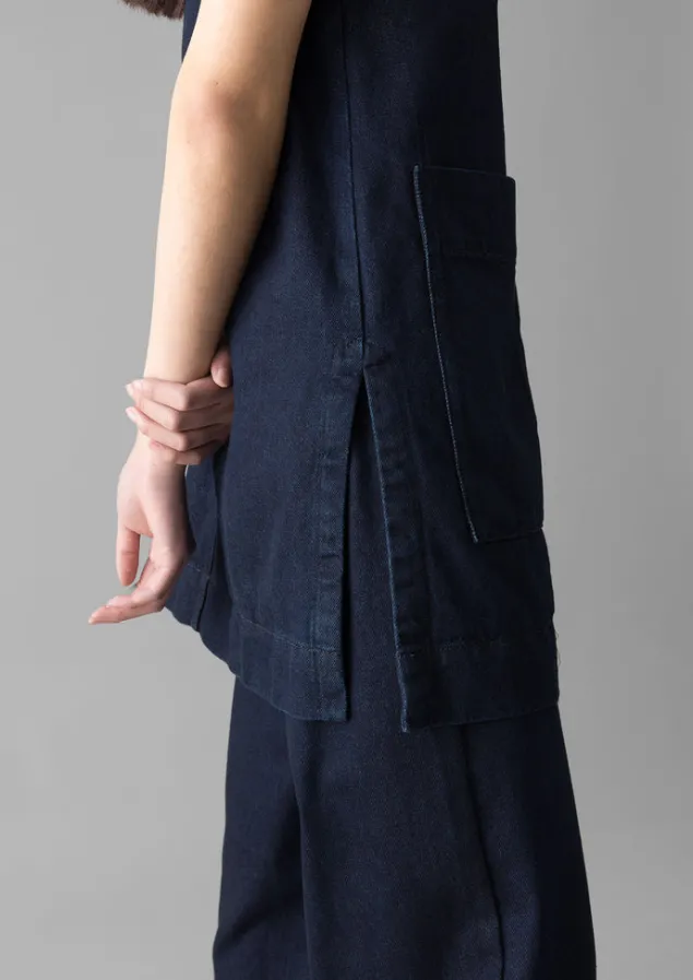 indigo_denim_cotton_tunic_3.webp Denim | Tops & Tees-TOAST Denim Cotton Tunic Indigo