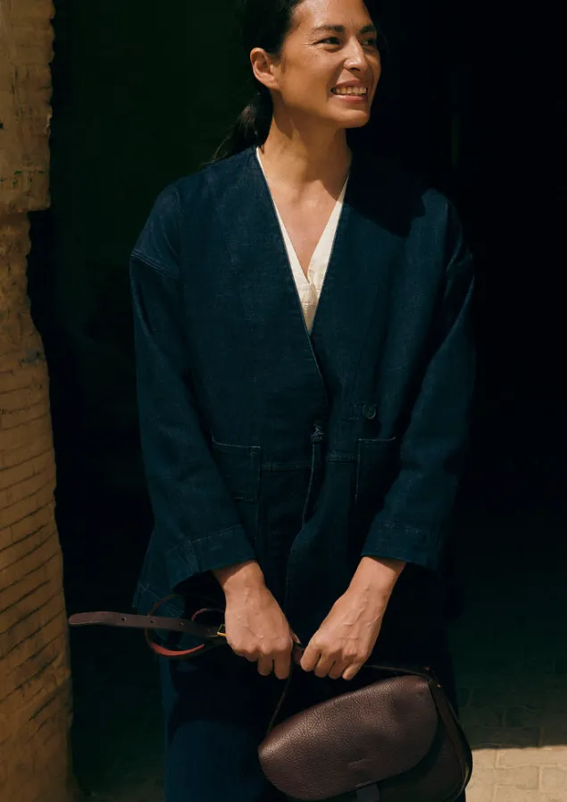 Denim | Coats & Jackets-TOAST Denim Wrap Jacket Indigo