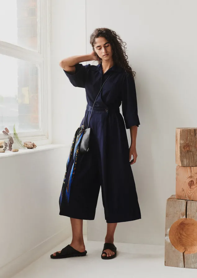 indigo_twill_culotte_jumpsuit_9.webp Jumpsuits | Trousers-TOAST Twill Culotte Jumpsuit Indigo