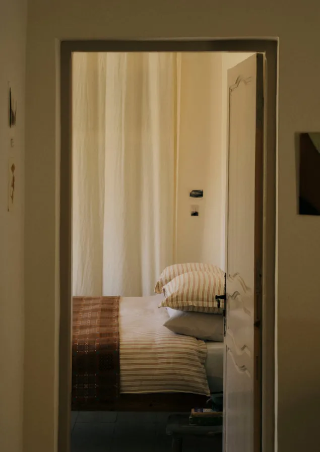 Textiles | Bed Linen-TOAST Ines Flannel Stripe Cotton Duvet Cover Apricot/SoftBlue
