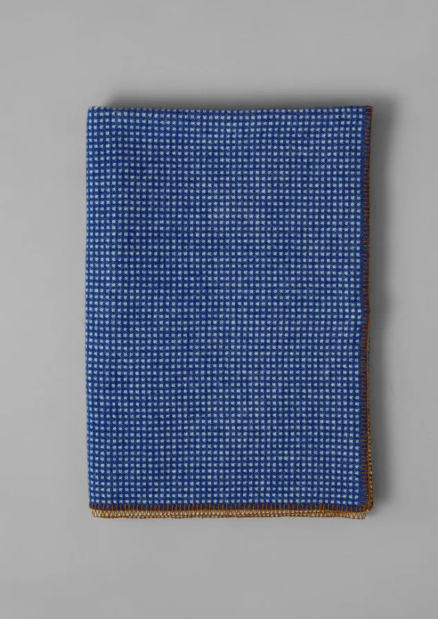 Textiles | Blankets & Throws-TOAST Jacquard Dot Wool Blanket Midnight/Ecru