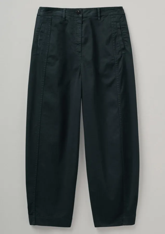 Trousers-TOAST Kathe Flat Front Cotton Twill Trousers SlateNavy