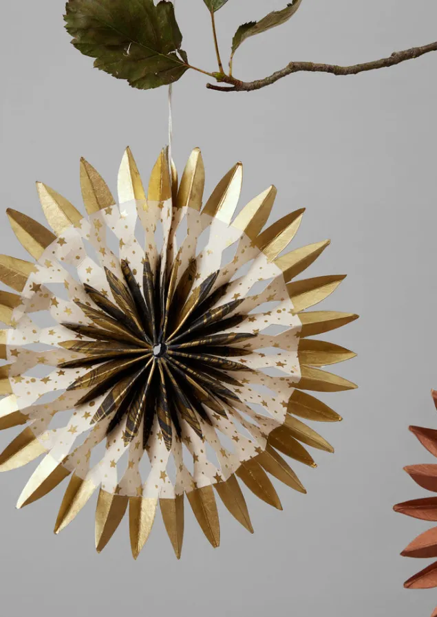 large_dip_dyed_lokta_paper_rosette_set_4.webp Christmas Decorations-TOAST Large Dip Dyed Lokta Paper Rosette Set Multi