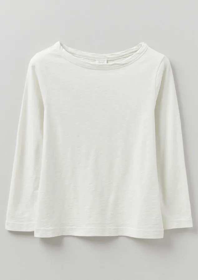 Jersey | Tops & Tees-TOAST Lia Garment Dyed Boat Neck Tee Chalk