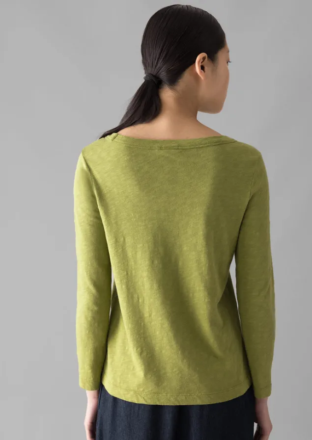 lia_garment_dyed_boat_neck_tee_6-3.webp Jersey | Tops & Tees-TOAST Lia Garment Dyed Boat Neck Tee WoodbineGreen