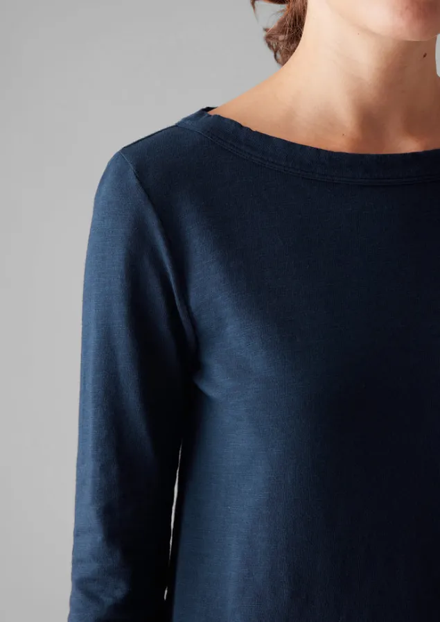 lia_garment_dyed_boat_neck_tee_8-1.webp Jersey | Tops & Tees-TOAST Lia Garment Dyed Boat Neck Tee DarkNavy