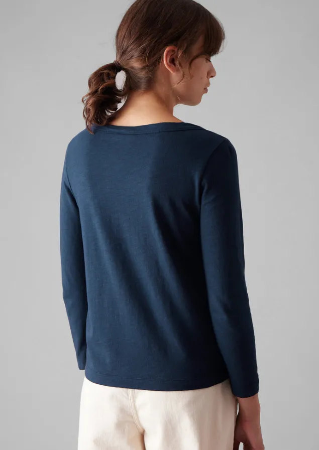 lia_garment_dyed_boat_neck_tee_9-1.webp Jersey | Tops & Tees-TOAST Lia Garment Dyed Boat Neck Tee DarkNavy