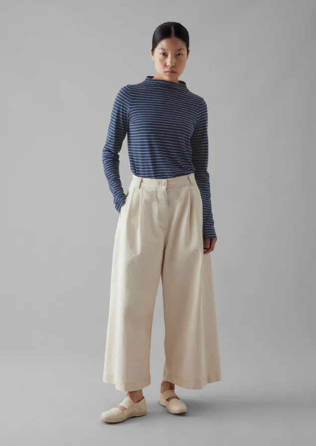light_stripe_cotton_slub_tee_6.webp Jersey | Tops & Tees-TOAST Light Stripe Cotton Slub Tee NileBlue