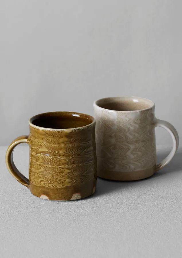 Ceramics | Tableware-TOAST Lily Pearmain Ripple Mug Ochre