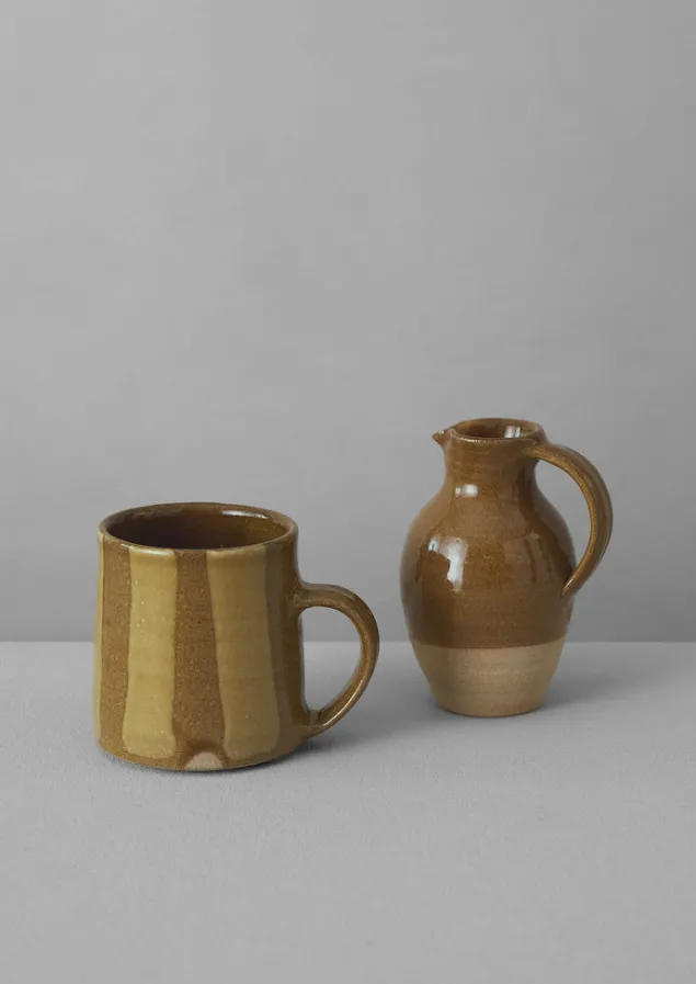 Ceramics | Tableware-TOAST Lily Pearmain Striped Mug Ochre