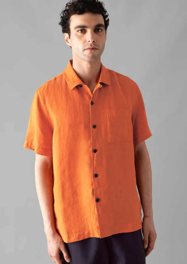 Linen | Shirts-TOAST Linen Short Sleeve Shirt Clementine