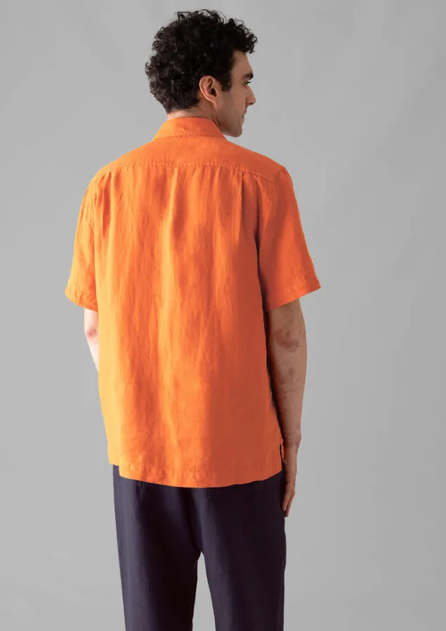 linen_short_sleeve_shirt_3.webp Linen | Shirts-TOAST Linen Short Sleeve Shirt Clementine