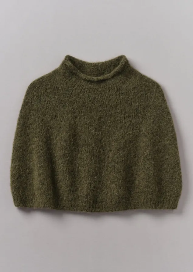 Hats, Scarves & Gloves | Knitwear-TOAST Lofty Alpaca Blend Knitted Poncho Olive