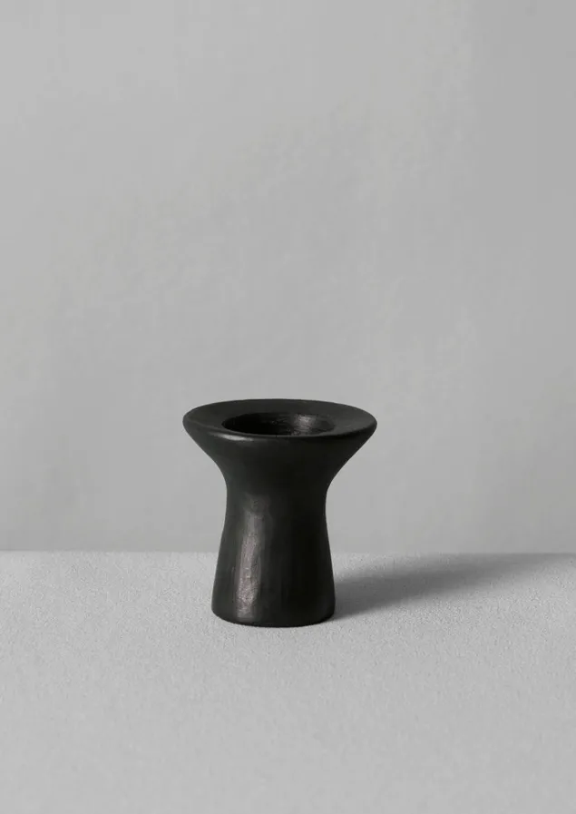 longpi_stubby_candle_holder_2-1.webp Decorative Pieces | Ceramics-TOAST Longpi Stubby Candle Holder BlackClay