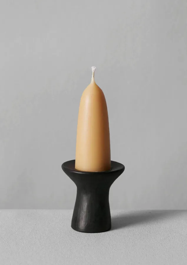 longpi_stubby_candle_holder_5.webp Decorative Pieces | Ceramics-TOAST Longpi Stubby Candle Holder BlackClay