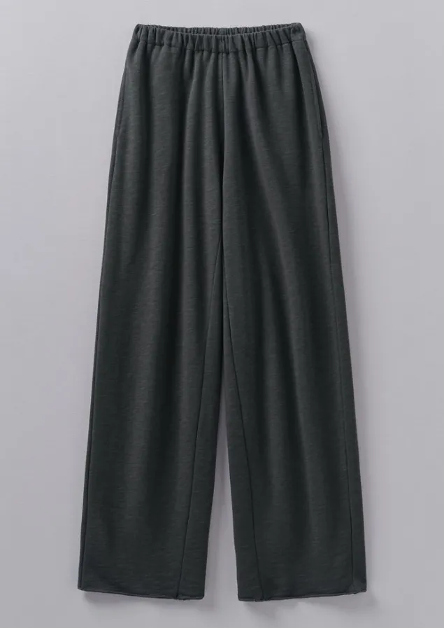 Jersey | Loungewear-TOAST Loopback Jersey Wide Leg Trousers Charcoal