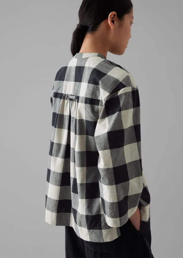 Cashmere | Loungewear-TOAST Macro Gingham Cotton Cashmere Shirt Onyx/Ecru