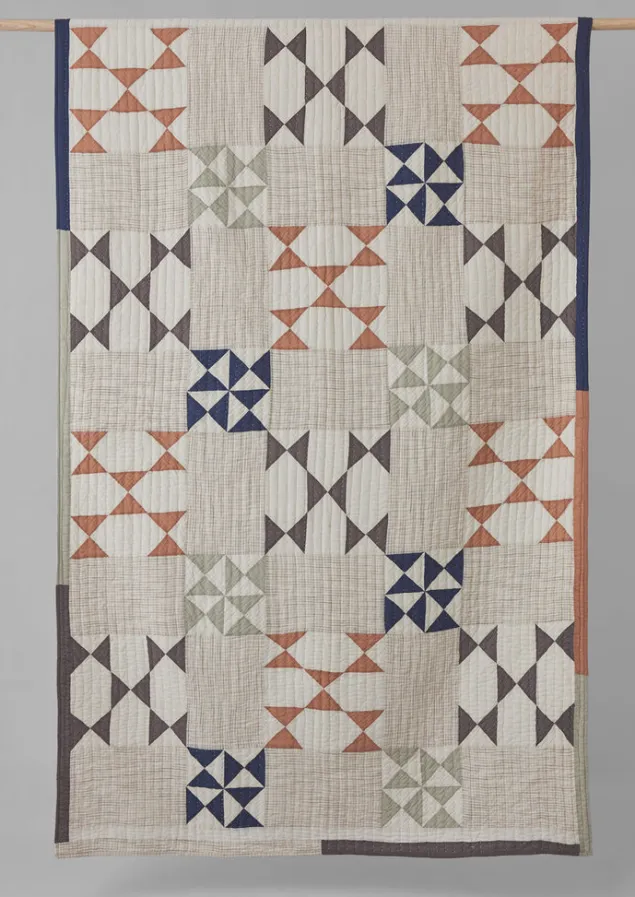 maia_patchwork_cotton_quilt_5-1.webp Textiles | Blankets & Throws-TOAST Maia Patchwork Cotton Quilt Ecru/Multi