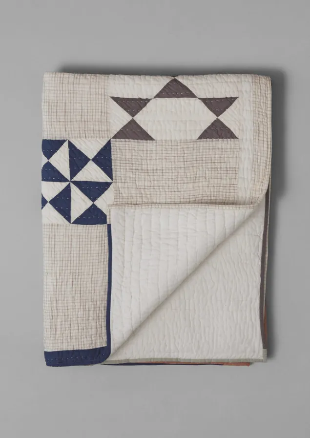 maia_patchwork_cotton_quilt_6-1.webp Textiles | Blankets & Throws-TOAST Maia Patchwork Cotton Quilt Ecru/Multi