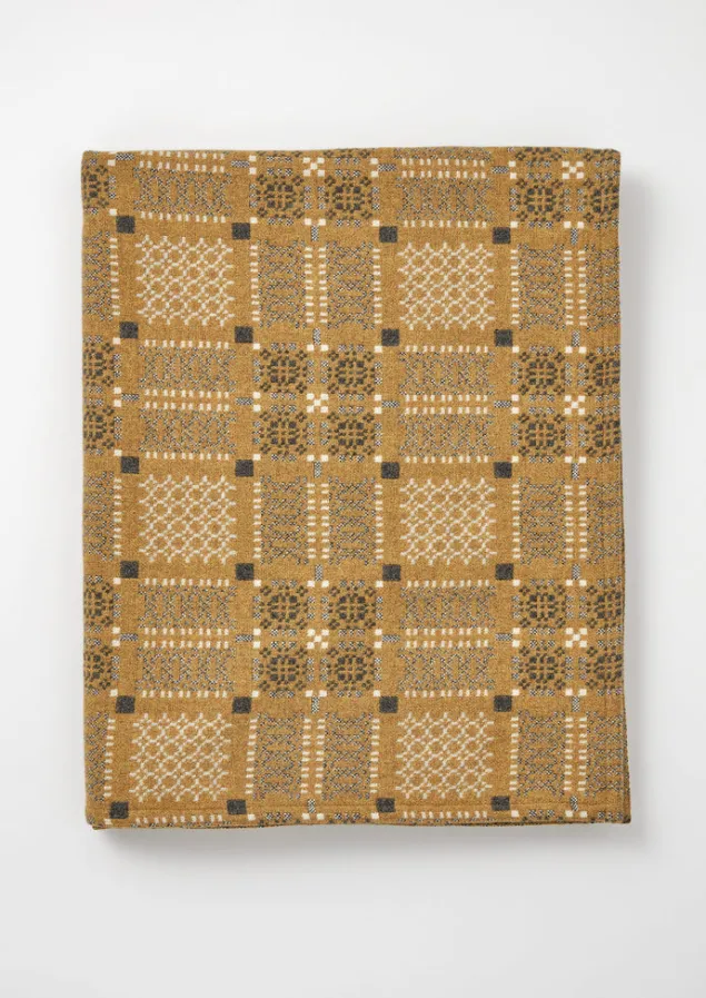 Textiles | Blankets & Throws-TOAST Melin Tregwynt Welsh Blanket Mead/Ash