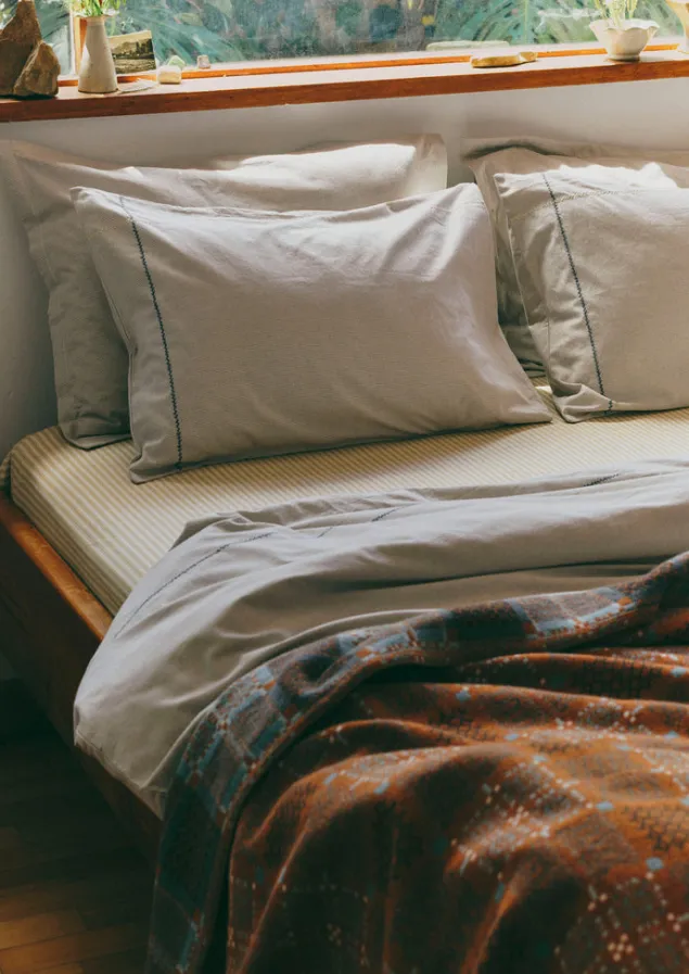Textiles | Blankets & Throws-TOAST Melin Tregwynt Welsh Blanket Rust/Topaz