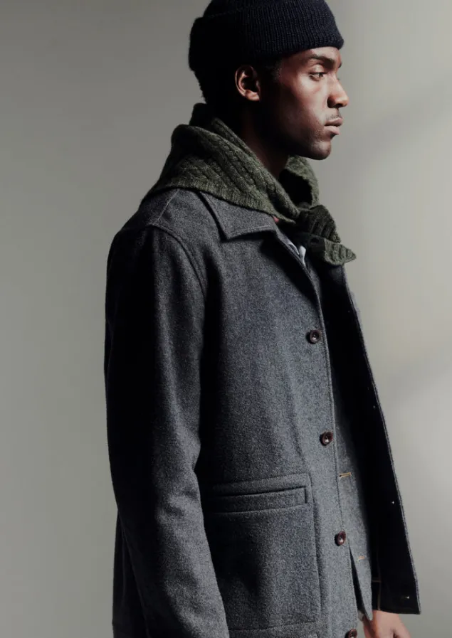 Workwear | Coats & Jackets-TOAST Melton Wool Blend Chore Jacket Charcoal