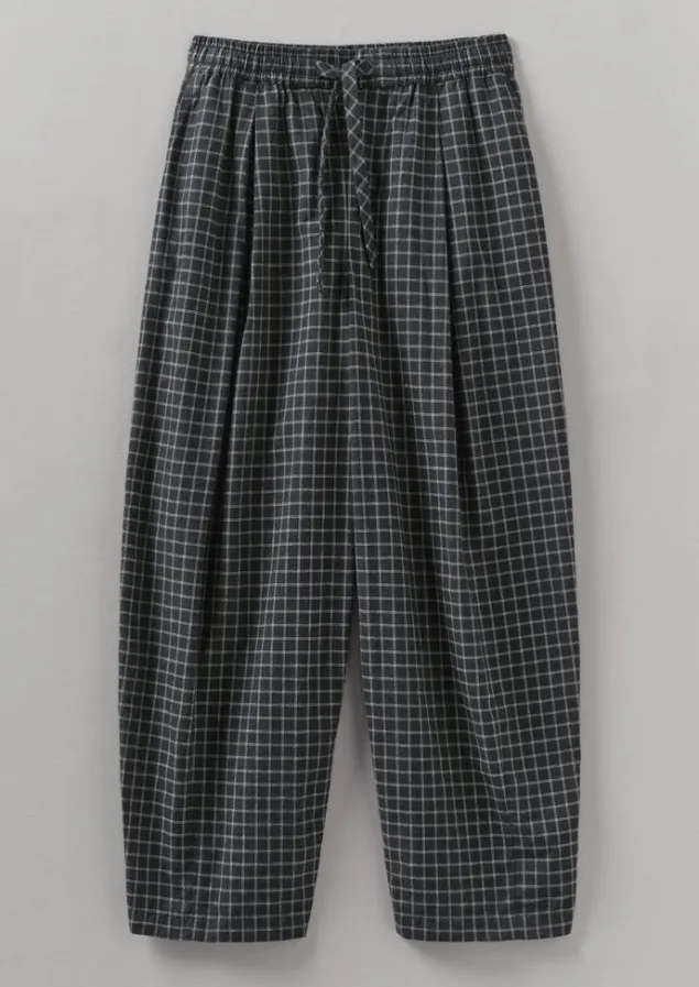 Cashmere | Loungewear-TOAST Minako Graph Check Cotton Cashmere Trousers Slate