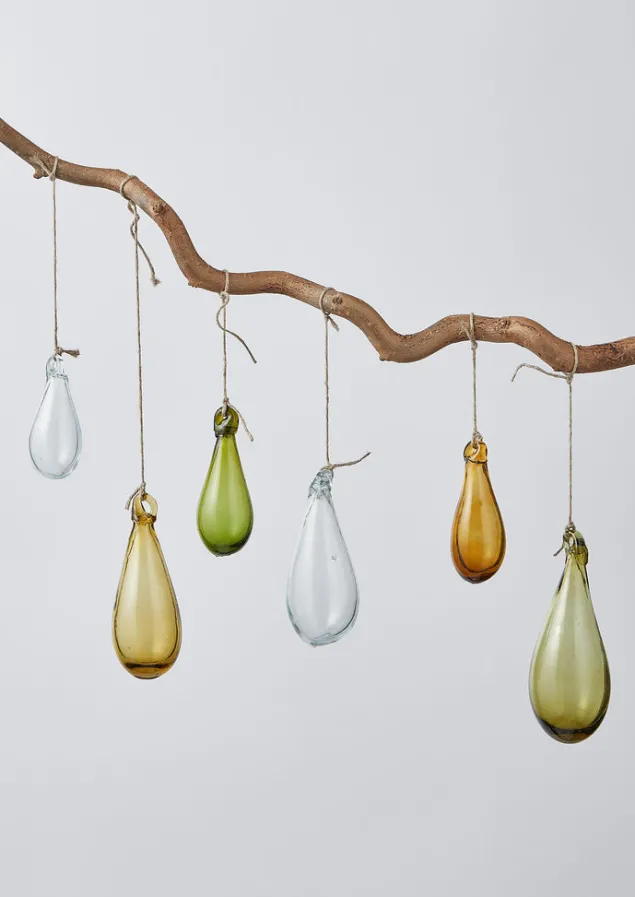 mixed_teardrop_glass_bauble_set_7.webp Glass | Christmas Decorations-TOAST Mixed Teardrop Glass Bauble Set Multi
