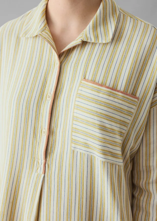 nova_stripe_flannel_nightshirt_3.webp Nightwear-TOAST Nova Stripe Flannel Nightshirt Ecru/Celery