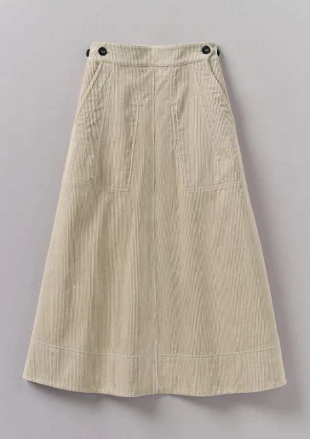 Cord | Workwear-TOAST Organic Cord A Line Skirt Moonstone