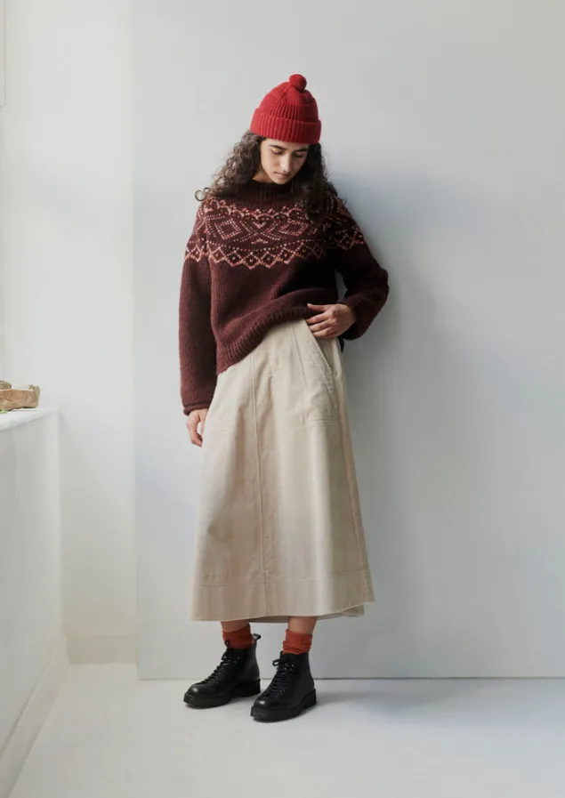 Cord | Workwear-TOAST Organic Cord A Line Skirt Moonstone