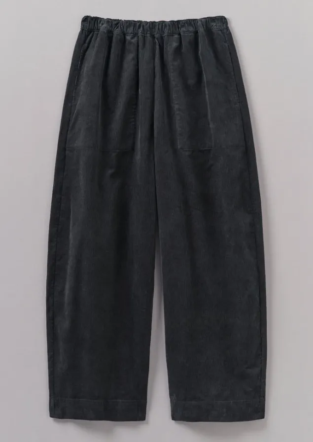 Cord | Loungewear-TOAST Organic Cord Barrel Leg Trousers Charcoal